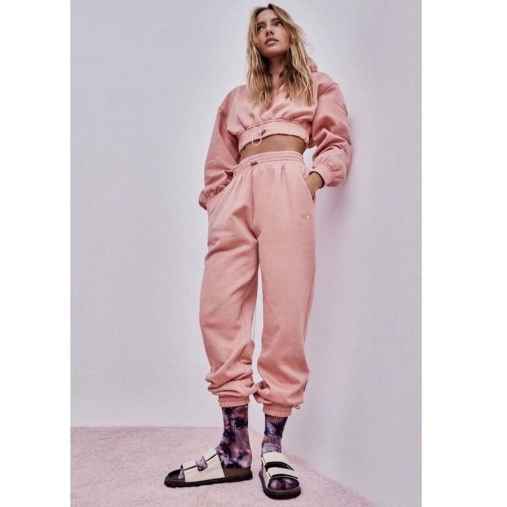 For Love and Lemons X Victoria Secret Josie Cropped Hoodie Sweatshirt Pink S